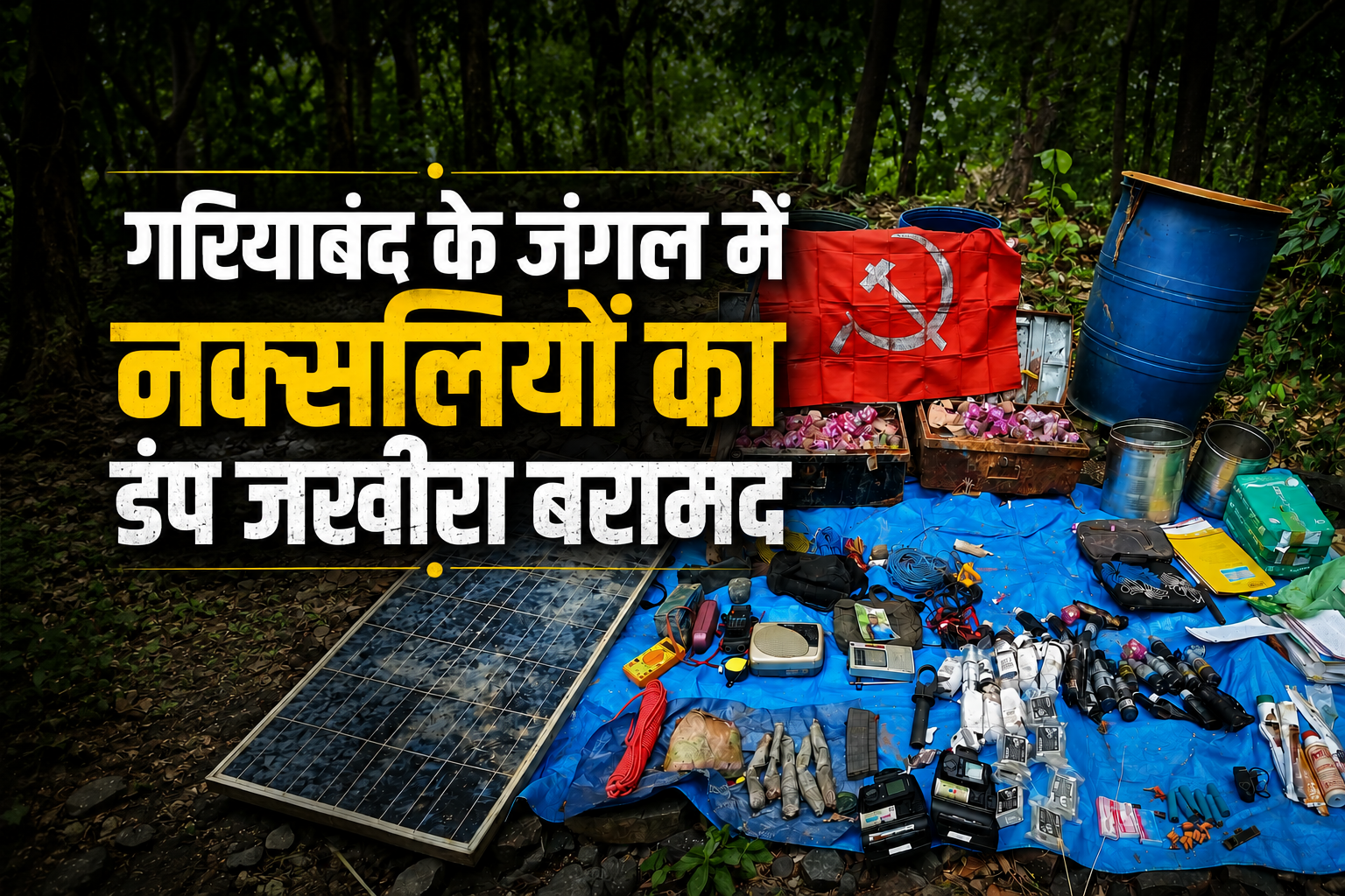 गरियाबंद के जंगल में नक्सलियों का डंप जखीरा बरामद, IED-UBGL राउंड समेत हथियार जब्त