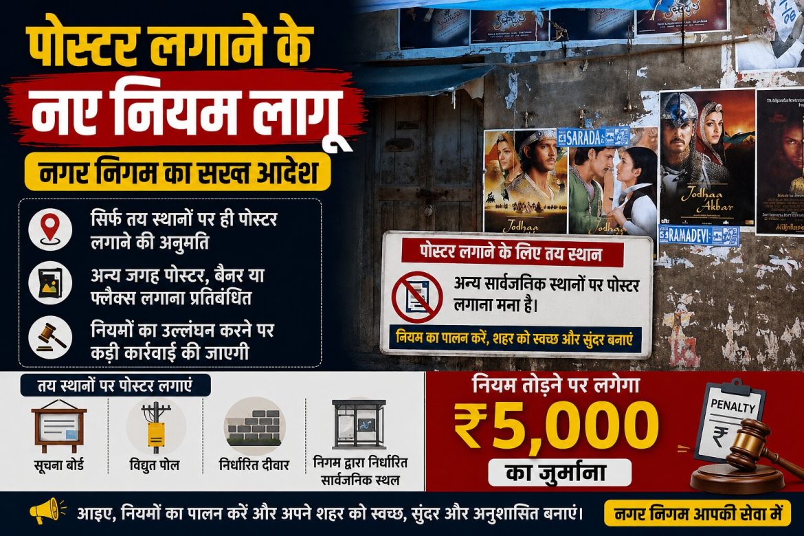 पोस्टर लगाना पड़ेगा महंगा, नए नियमों के साथ ₹5,000 से ₹2 लाख तक जुर्माना