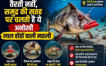 Red Lipped Batfish एक अनोखी समुद्री मछली है जो तैरने की बजाय समुद्र की सतह पर चलती है। जानिए इसके लाल होंठों, शिकार करने के अनोखे तरीके और अन्य रोचक विशेषताओं के बारे में।