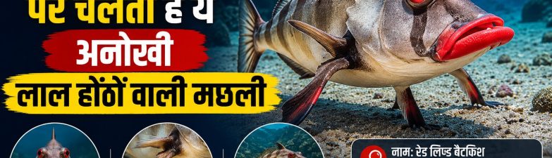 Red Lipped Batfish एक अनोखी समुद्री मछली है जो तैरने की बजाय समुद्र की सतह पर चलती है। जानिए इसके लाल होंठों, शिकार करने के अनोखे तरीके और अन्य रोचक विशेषताओं के बारे में।