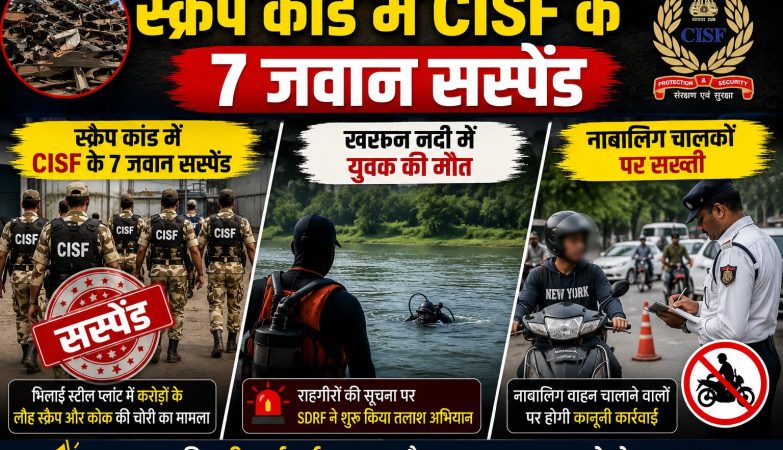 बीएसपी स्क्रैप कांड, खारुन नदी हादसा और डोंगरगढ़ भाजपा इस्तीफा से जुड़ी प्रमुख खबरें