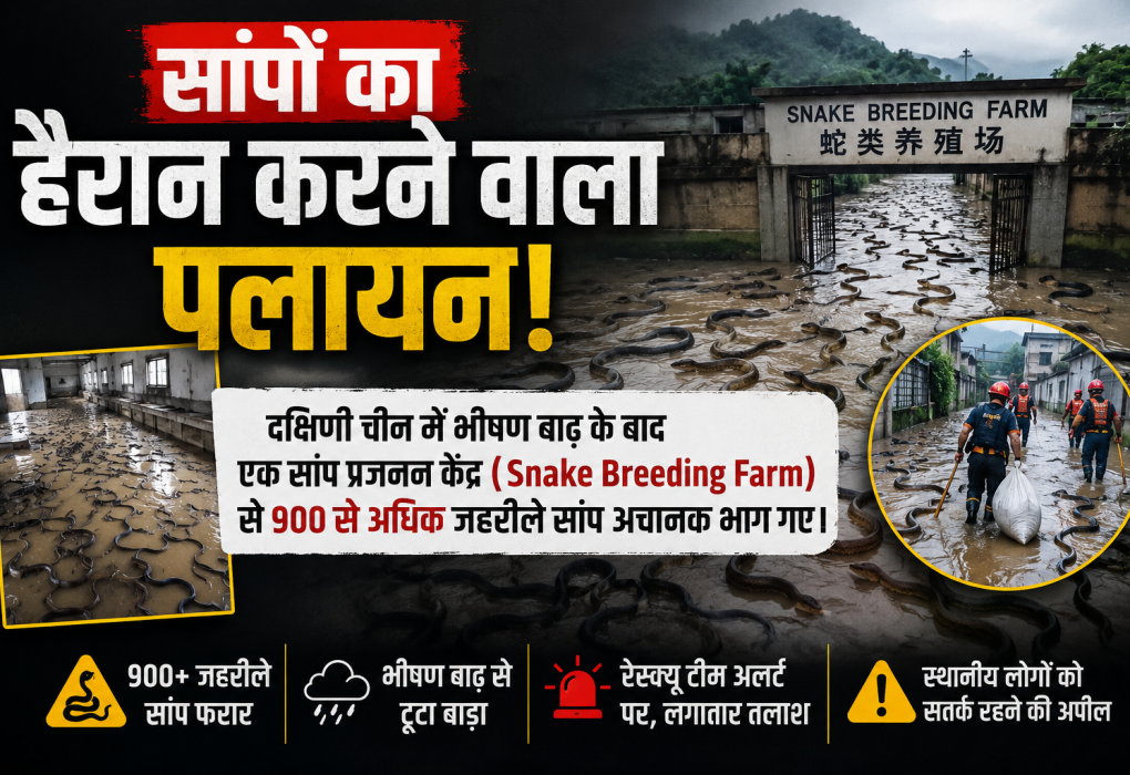 China Flood News: बाढ़ के बाद स्नेक फार्म से 900 से अधिक सांप फरार, प्रशासन ने शुरू किया सर्च ऑपरेशन