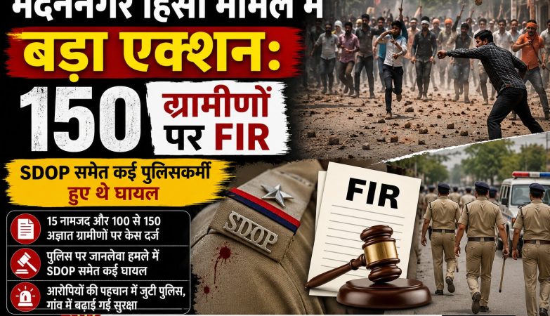 सूरजपुर के मदननगर गांव में पुलिस टीम पर हमले के बाद 150 ग्रामीणों पर FIR दर्ज, SDOP समेत कई पुलिसकर्मी घायल।