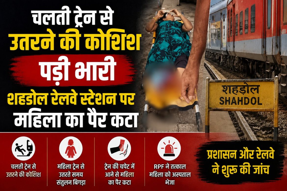 चलती ट्रेन से उतरने की कोशिश पड़ी भारी, शहडोल रेलवे स्टेशन पर महिला का पैर कटा
