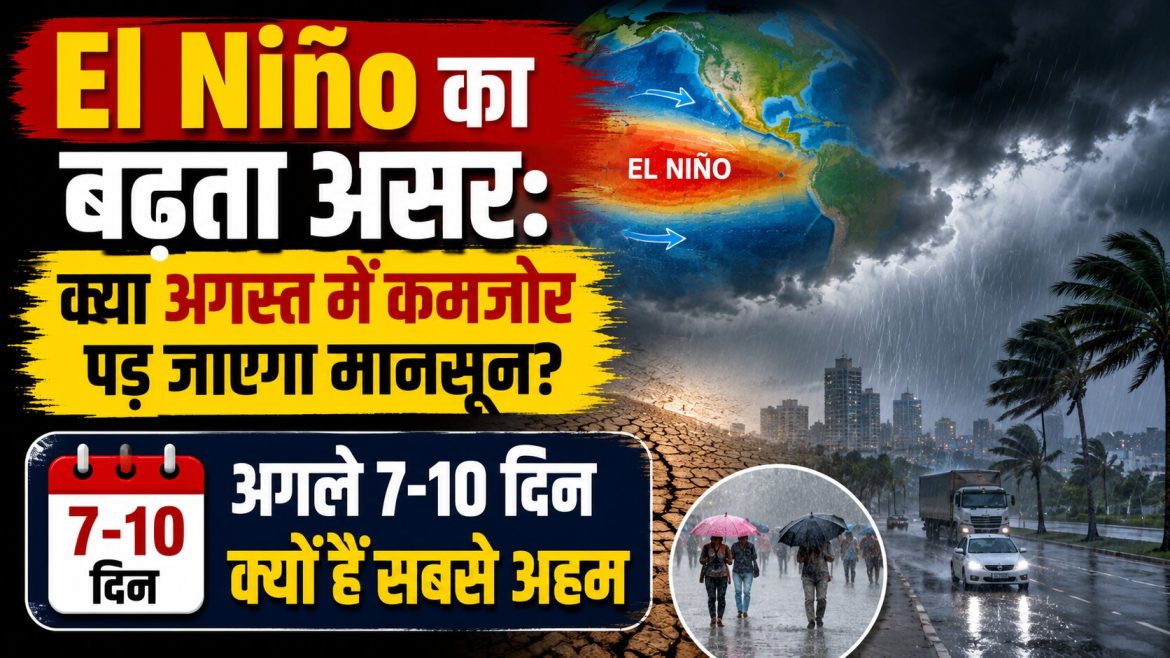 El Niño का बढ़ता असर: क्या अगस्त में कमजोर पड़ जाएगा मानसून? अगले 7–10 दिन क्यों हैं सबसे अहम