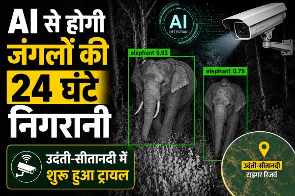 छत्तीसगढ़ के उदंती-सीतानदी टाइगर रिजर्व में AI आधारित स्मार्ट सर्विलांस सिस्टम का ट्रायल शुरू हुआ है। अब 24 घंटे वन्यजीवों, हाथियों की गतिविधियों और अवैध शिकार पर रियल-टाइम निगरानी रखी जाएगी।