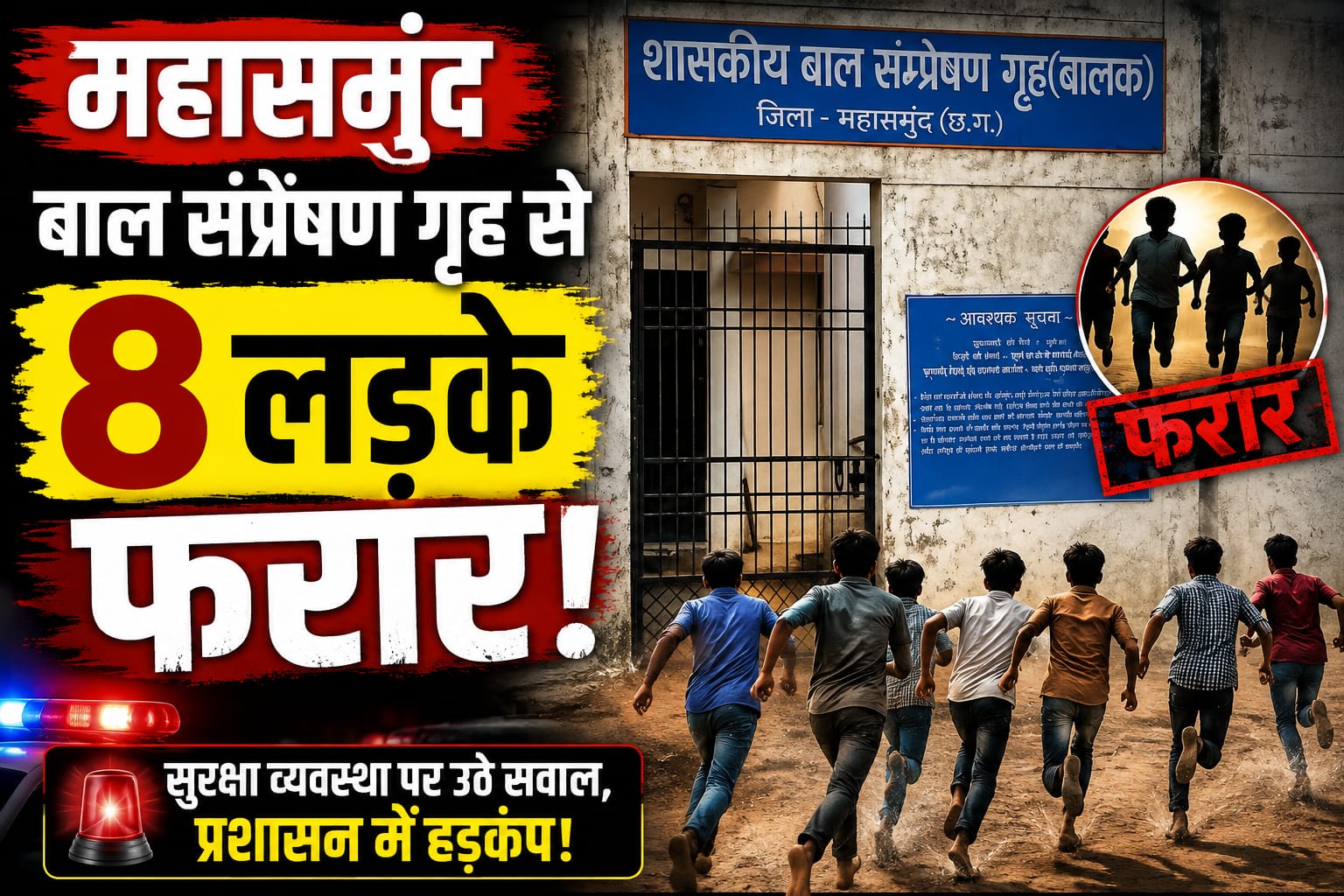 महासमुंद बाल संप्रेषण गृह से 8 किशोरों के फरार होने के मामले में स्वतः संज्ञान लेते हुए छत्तीसगढ़ हाई कोर्ट।