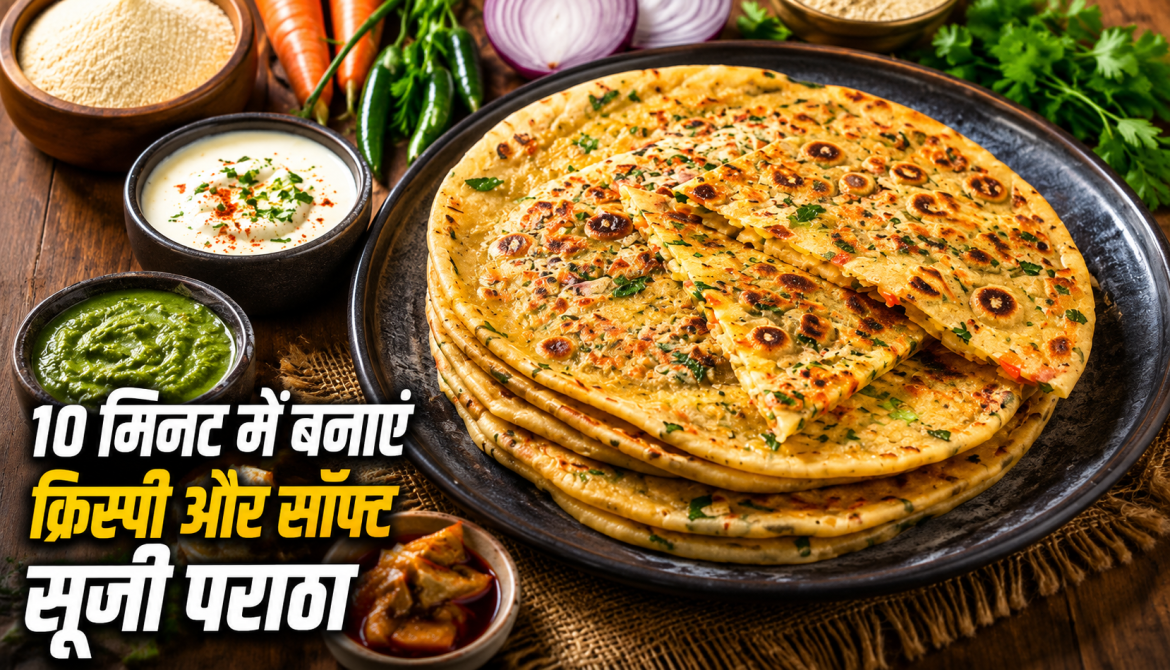 10 मिनट में बनाएं क्रिस्पी और सॉफ्ट सूजी पराठा