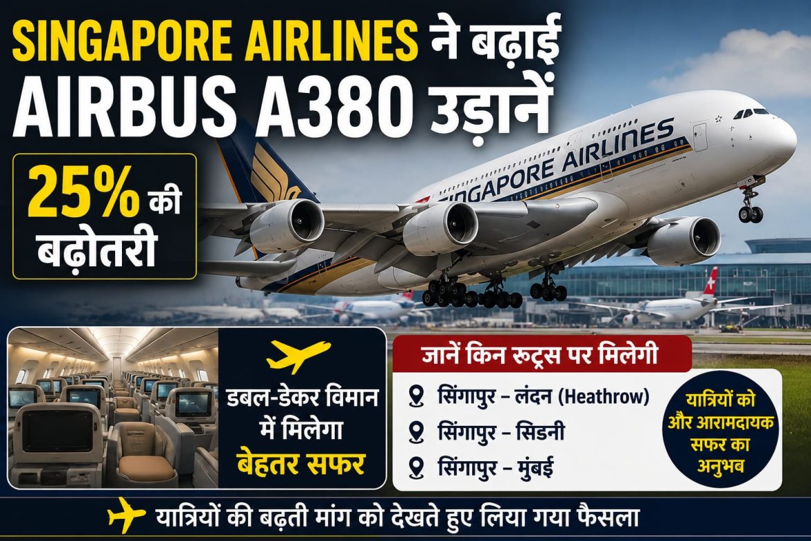 Singapore Airlines ने बढ़ाई Airbus A380 उड़ानें…