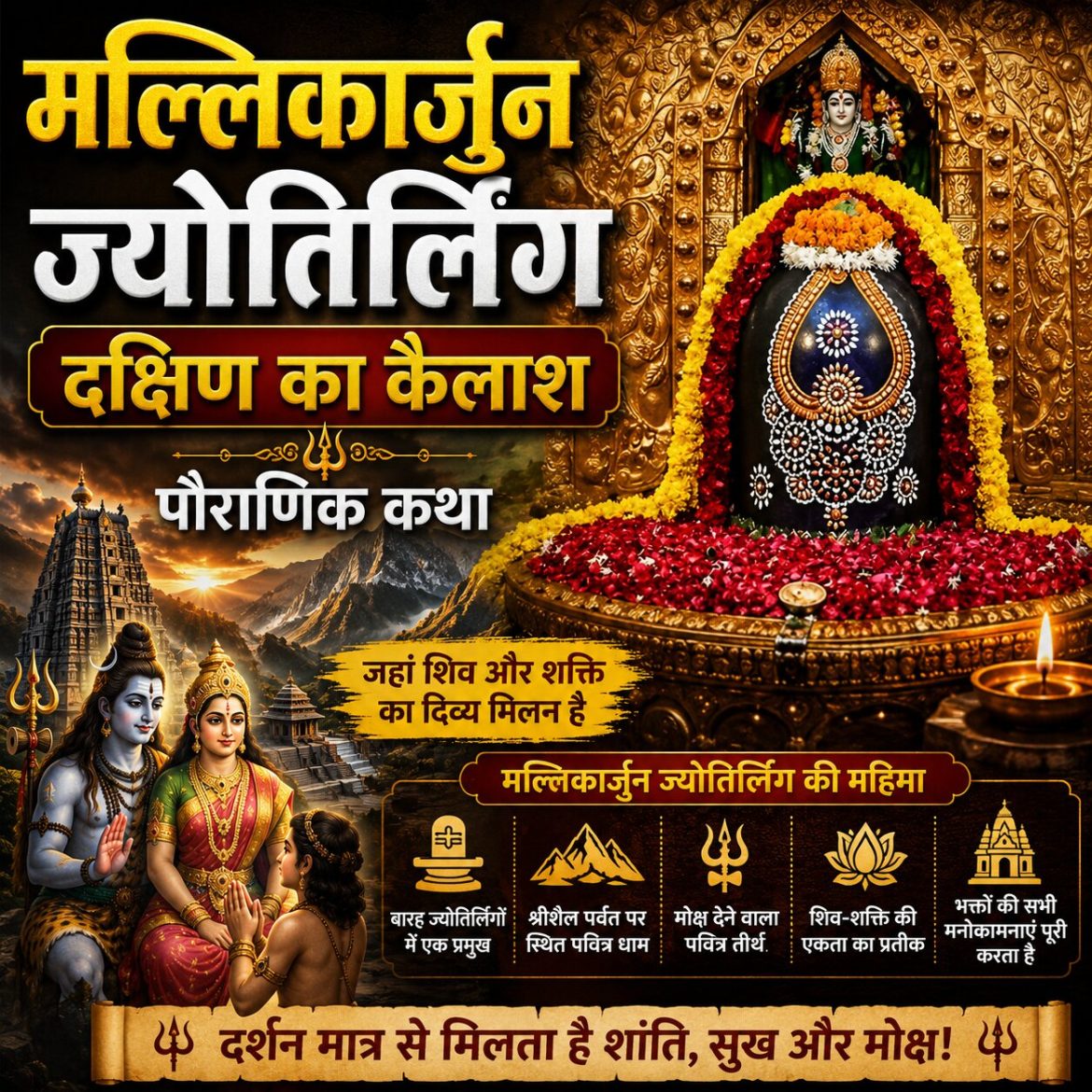 मल्लिकार्जुन ज्योतिर्लिंग दक्षिण का कैलाश पौराणिक कथा