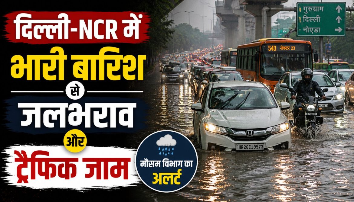 दिल्ली-NCR में भारी बारिश से जलभराव और ट्रैफिक जाम
