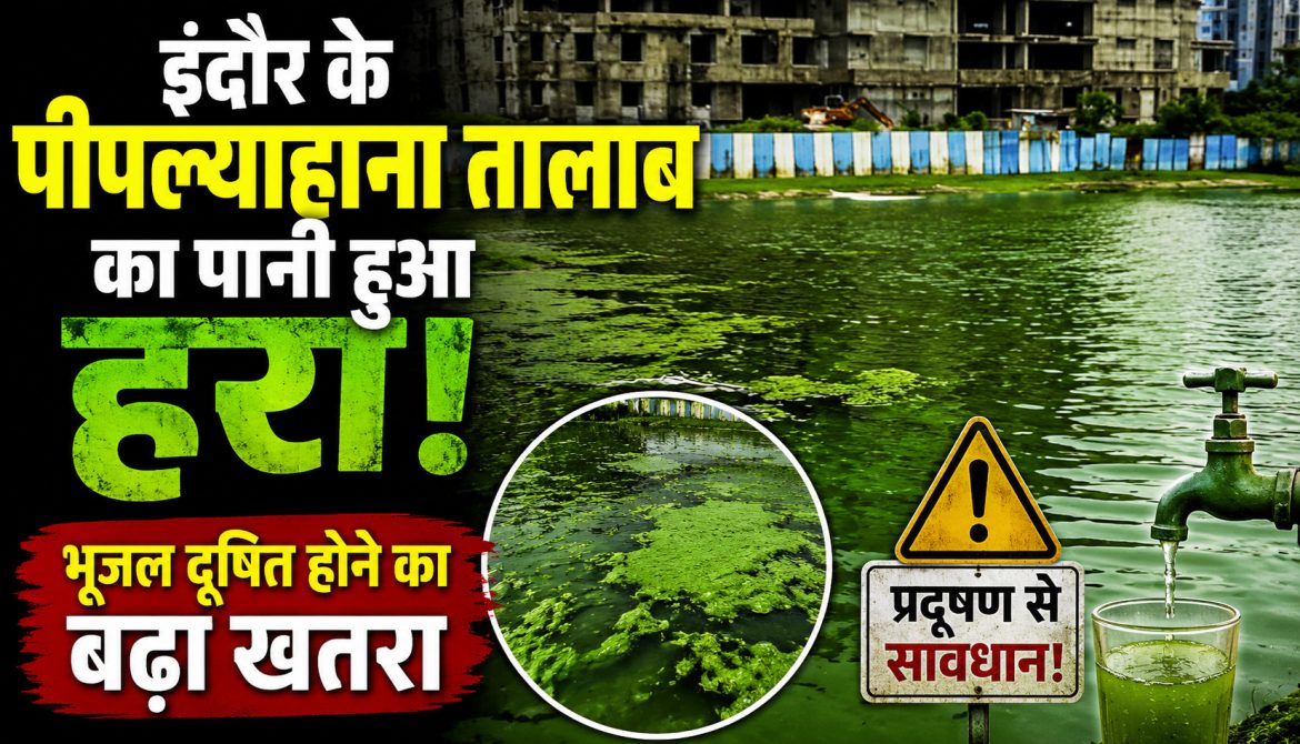इंदौर के पीपल्याहाना तालाब का पानी हुआ हरा, भूजल दूषित होने का बढ़ा खतरा