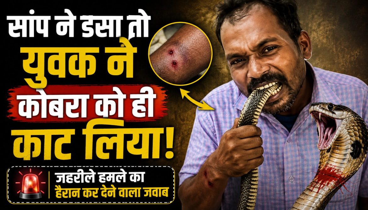 सांप ने डसा तो युवक ने कोबरा को ही काट लिया