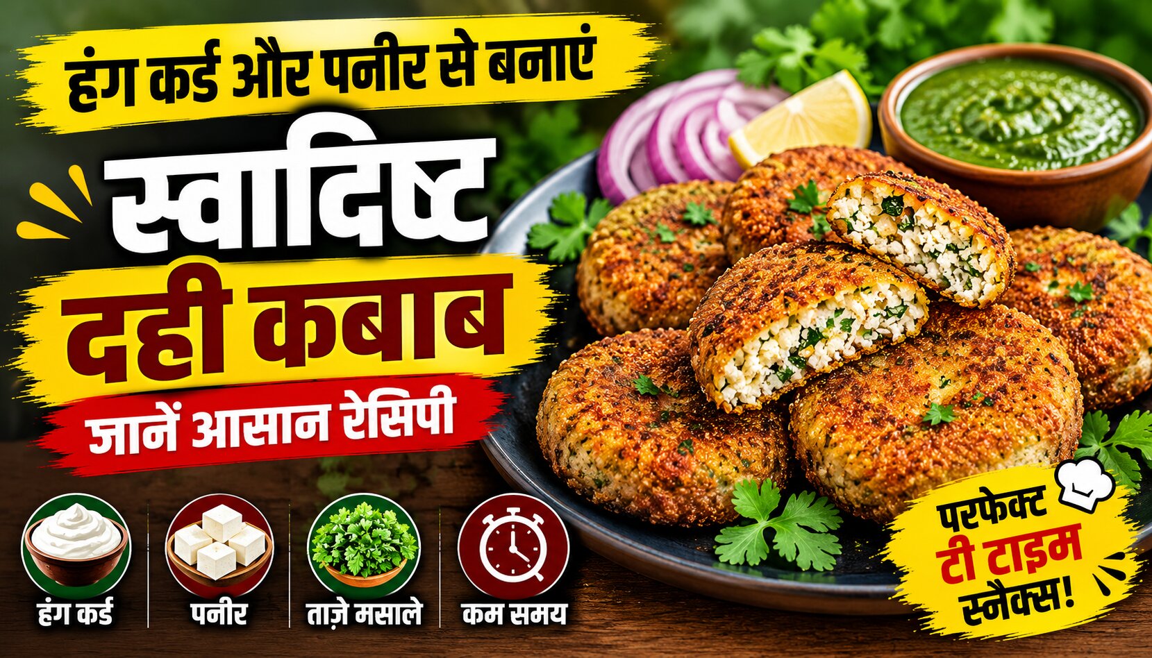 हंग कर्ड और पनीर से बने कुरकुरे दही कबाब