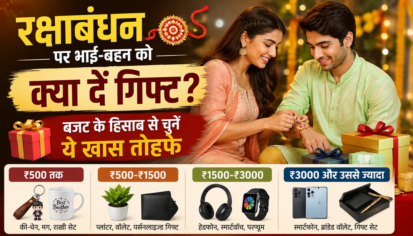 रक्षाबंधन पर भाई-बहन के लिए अलग-अलग बजट में गिफ्ट आइडिया