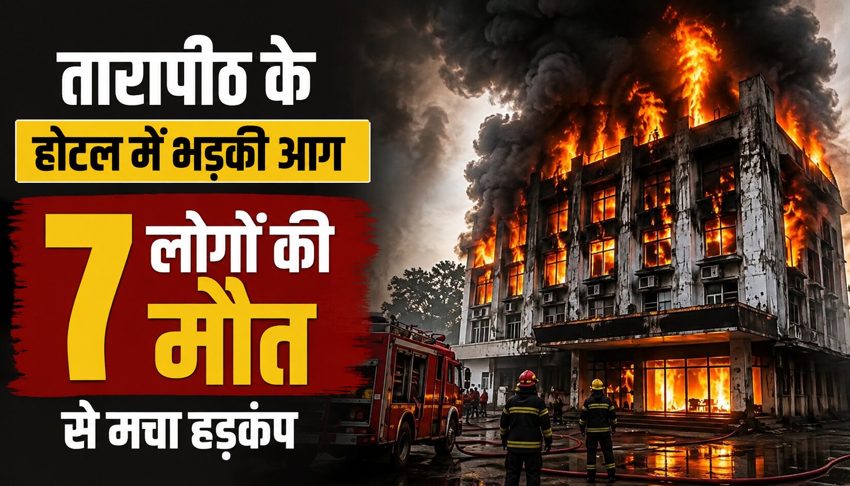 पश्चिम बंगाल के तारापीठ होटल में लगी भीषण आग के बाद राहत और बचाव अभियान