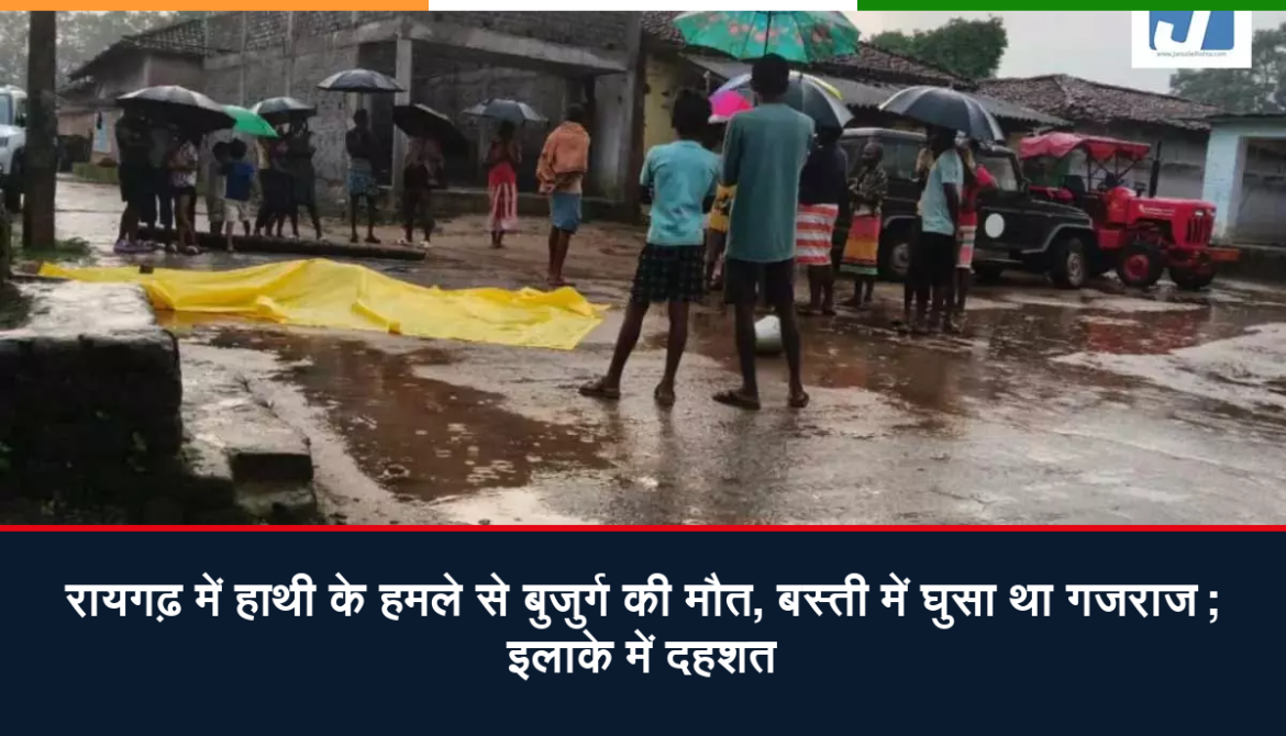 रायगढ़ में हाथी के हमले से बुजुर्ग की मौत