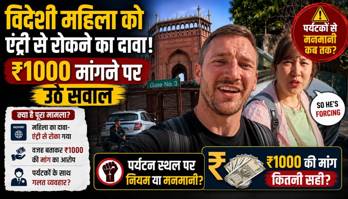 विदेशी महिला को एंट्री से रोकने का दावा, ₹1000 मांगने पर उठे सवाल