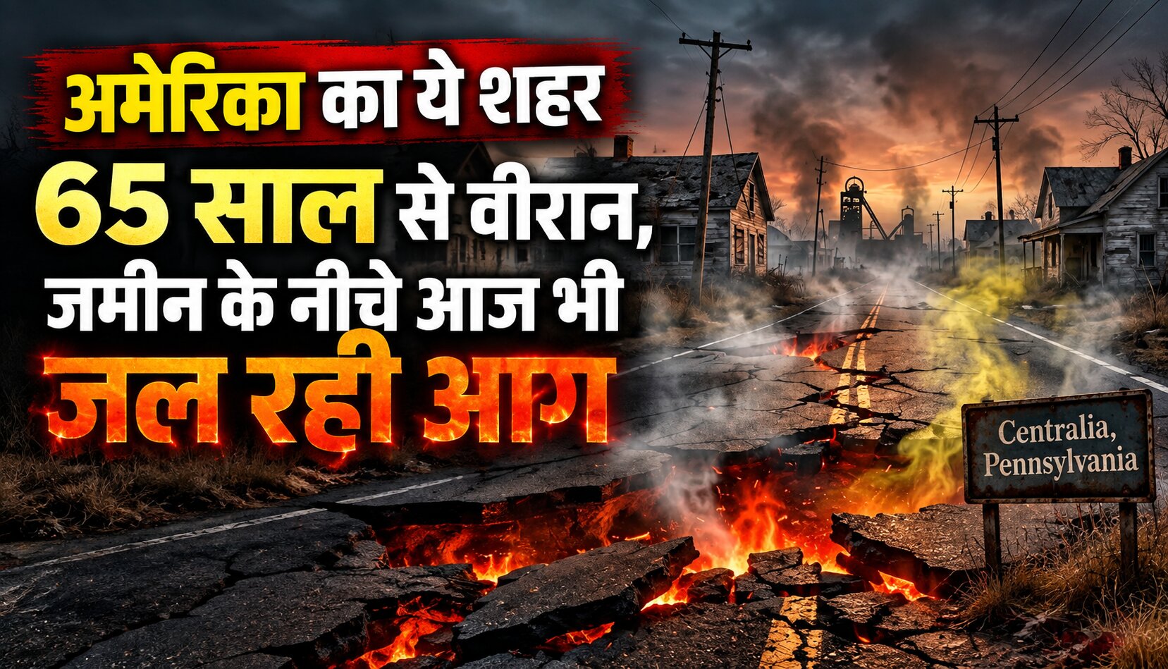 अमेरिका के सेंट्रालिया शहर में जमीन के नीचे वर्षों से जलती कोयले की खदान की आग