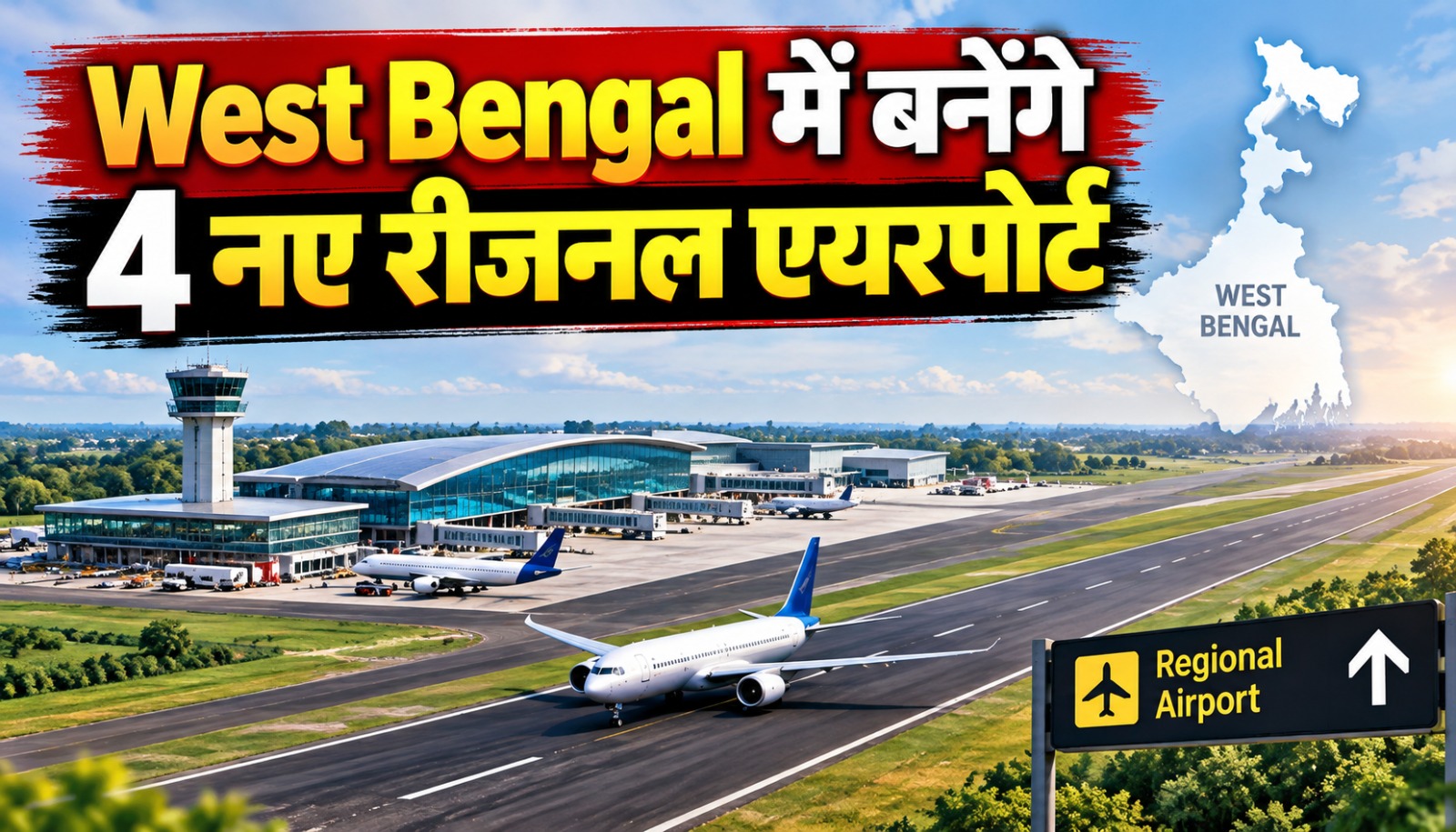 West Bengal में बनेंगे 4 नए रीजनल एयरपोर्ट