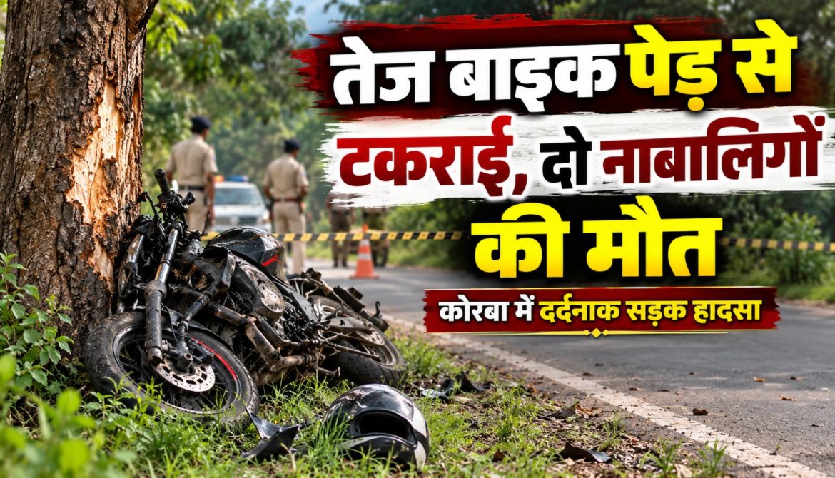 तेज बाइक पेड़ से टकराई, दो नाबालिगों की मौत