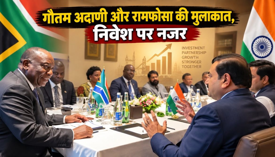 गौतम अदाणी और रामफोसा की मुलाकात, निवेश पर नजर