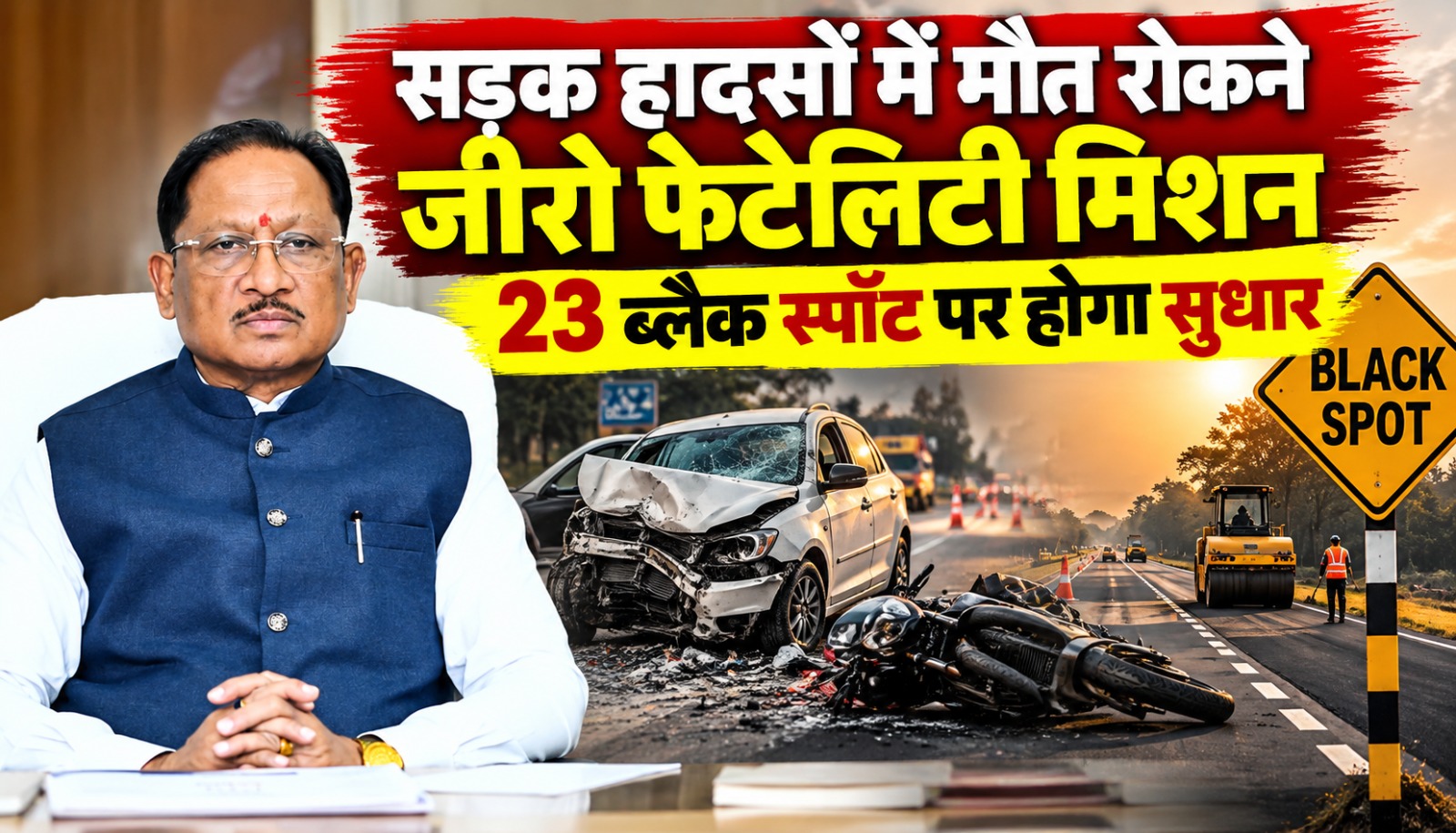 मुख्यमंत्री विष्णु देव साय की सड़क सुरक्षा को लेकर समीक्षा बैठक