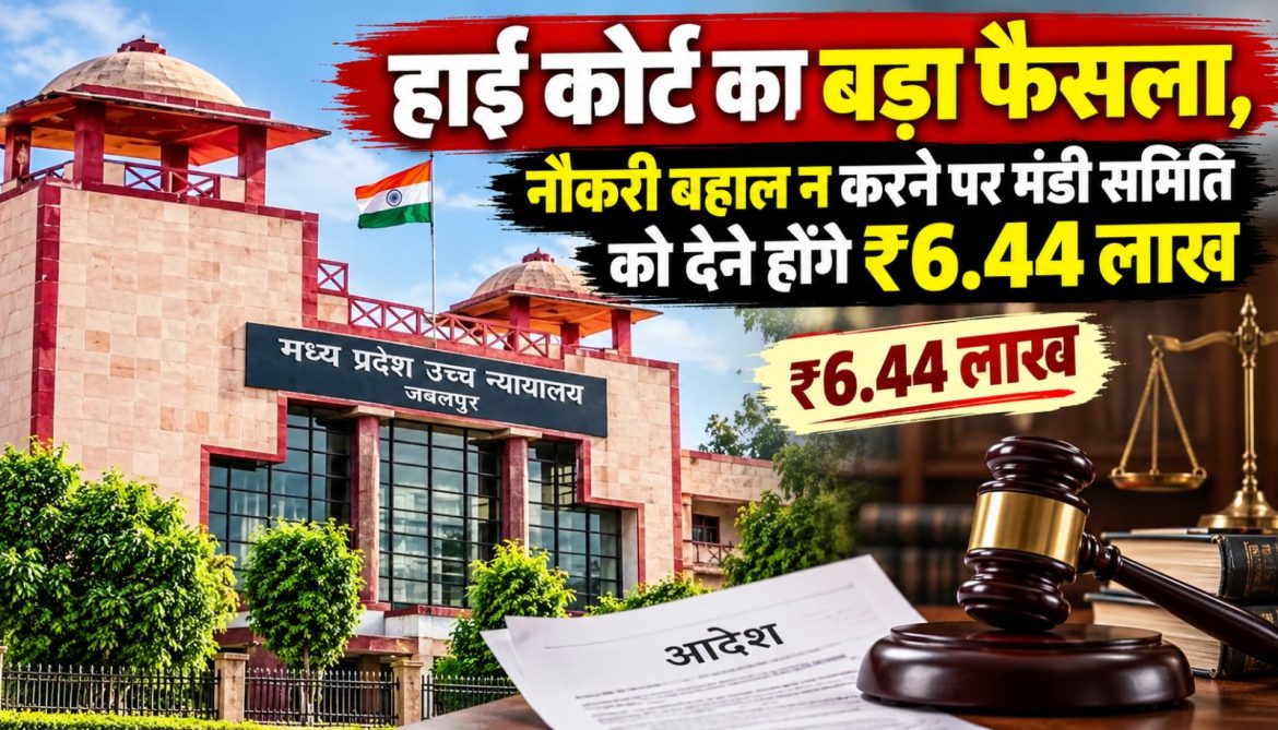 हाई कोर्ट का बड़ा फैसला,नौकरी बहाल न करने पर मंडी समिति को देने होंगे ₹6.44 लाख