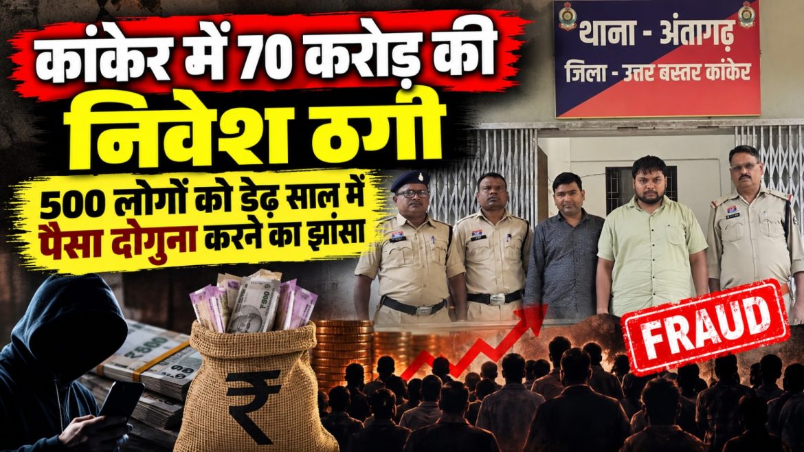 कांकेर में 70 करोड़ की निवेश ठगी,500 लोगों को डेढ़ साल में पैसा दोगुना करने का झांसा
