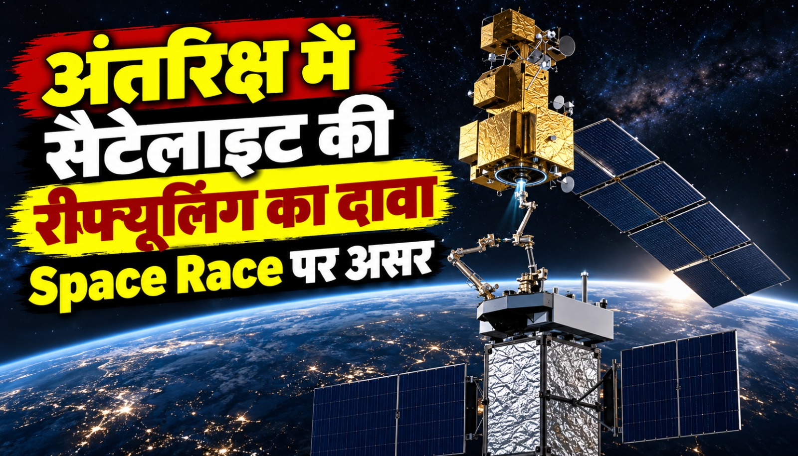 चीन के BeiDou सैटेलाइट और Shijian-25 के संभावित अंतरिक्ष रीफ्यूलिंग मिशन का प्रतिनिधि चित्र
