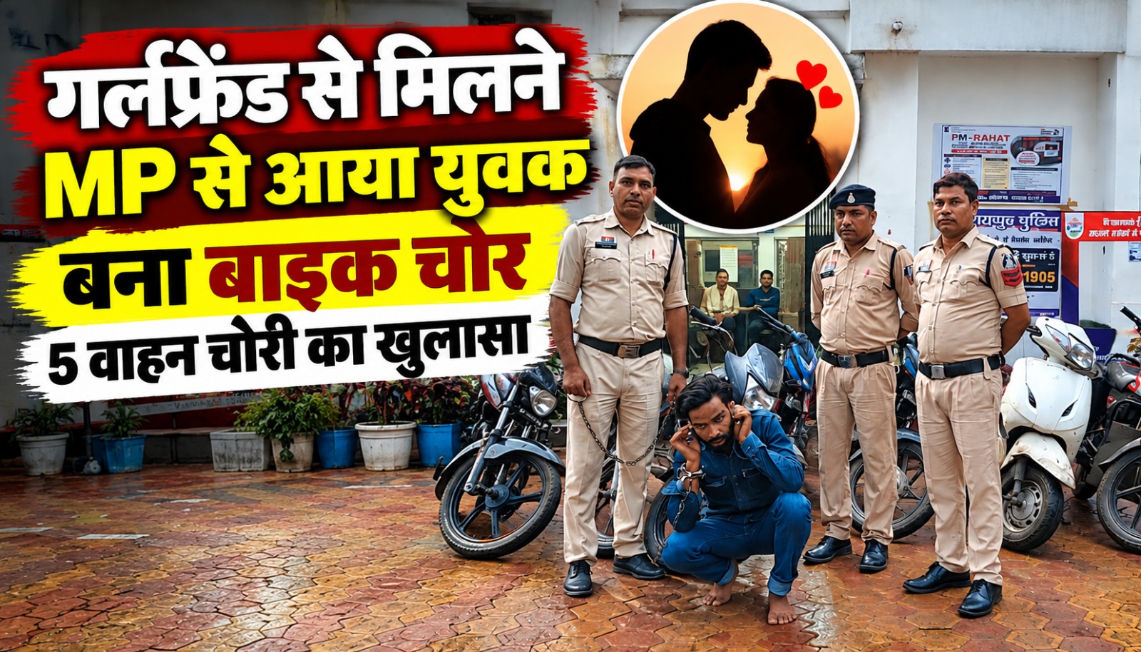 रायगढ़ में बाइक चोरी के आरोपी से बरामद चार बाइक और एक स्कूटी