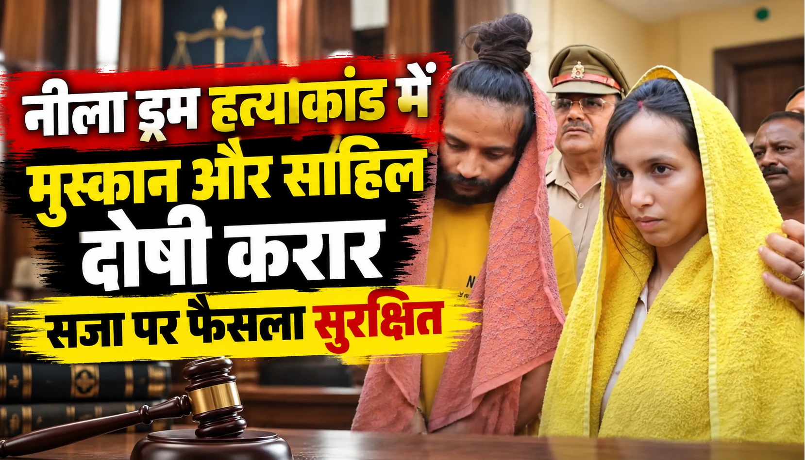 नीला ड्रम हत्याकांड में मुस्कान और साहिल दोषी करार, सजा पर फैसला सुरक्षित
