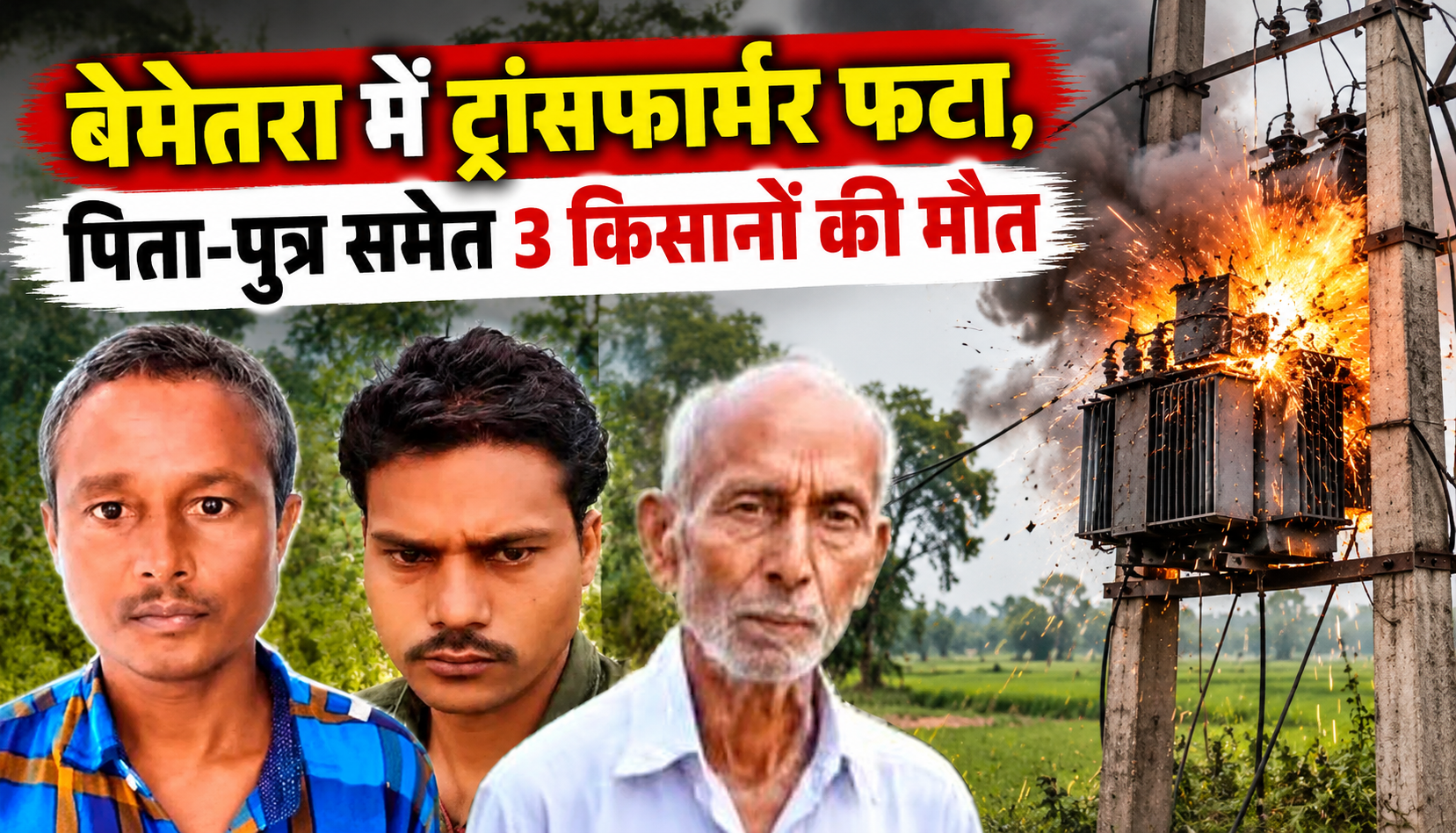 बेमेतरा में ट्रांसफार्मर फटने से झुलसे पिता-पुत्र समेत तीन किसानों की इलाज के दौरान मौत