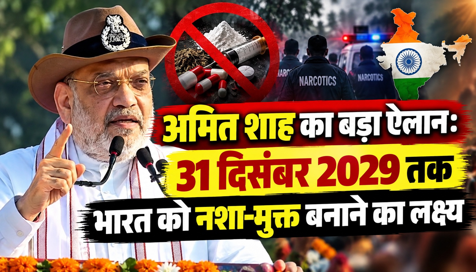 31 दिसंबर 2029 तक भारत को नशा-मुक्त बनाने का लक्ष्य