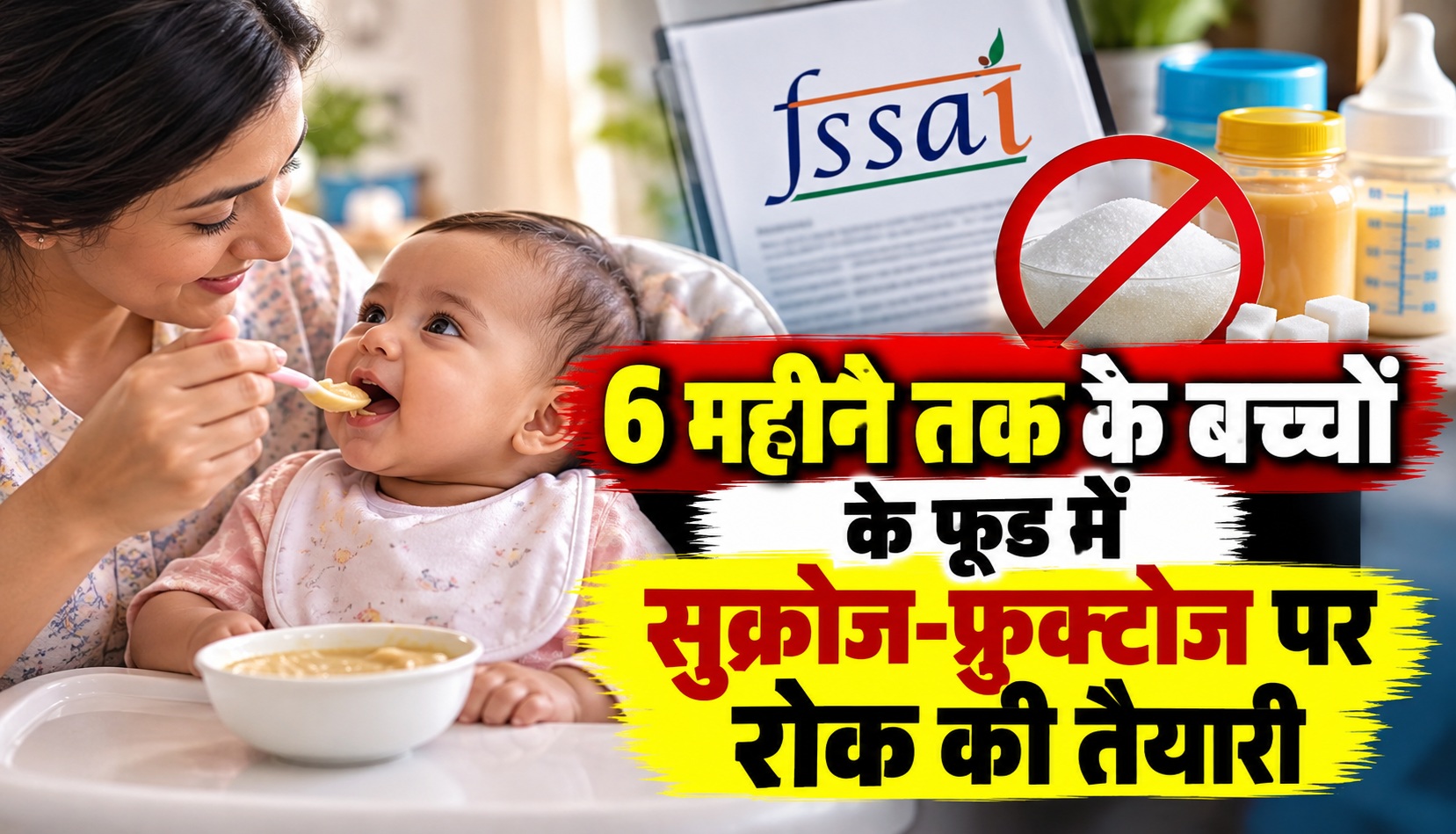 6 महीने तक के बच्चों के फूड में सुक्रोज-फ्रुक्टोज पर रोक की तैयारी