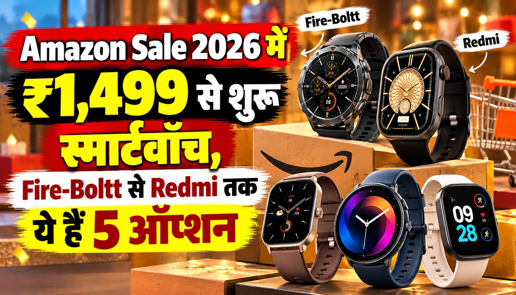 Amazon Sale 2026 में ₹1,499 से शुरू स्मार्टवॉच, Fire-Boltt से Redmi तक ये हैं 5 ऑप्शन