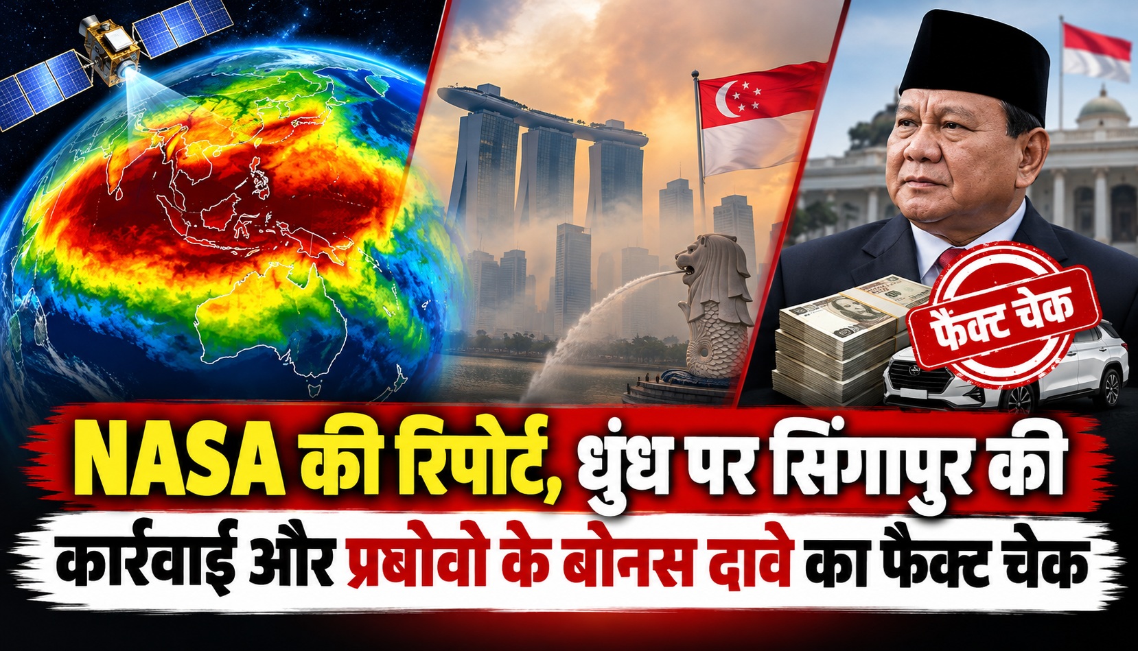 NASA की रिपोर्ट, धुंध पर सिंगापुर की कार्रवाई और प्रबोवो के बोनस दावे का फैक्ट चेक