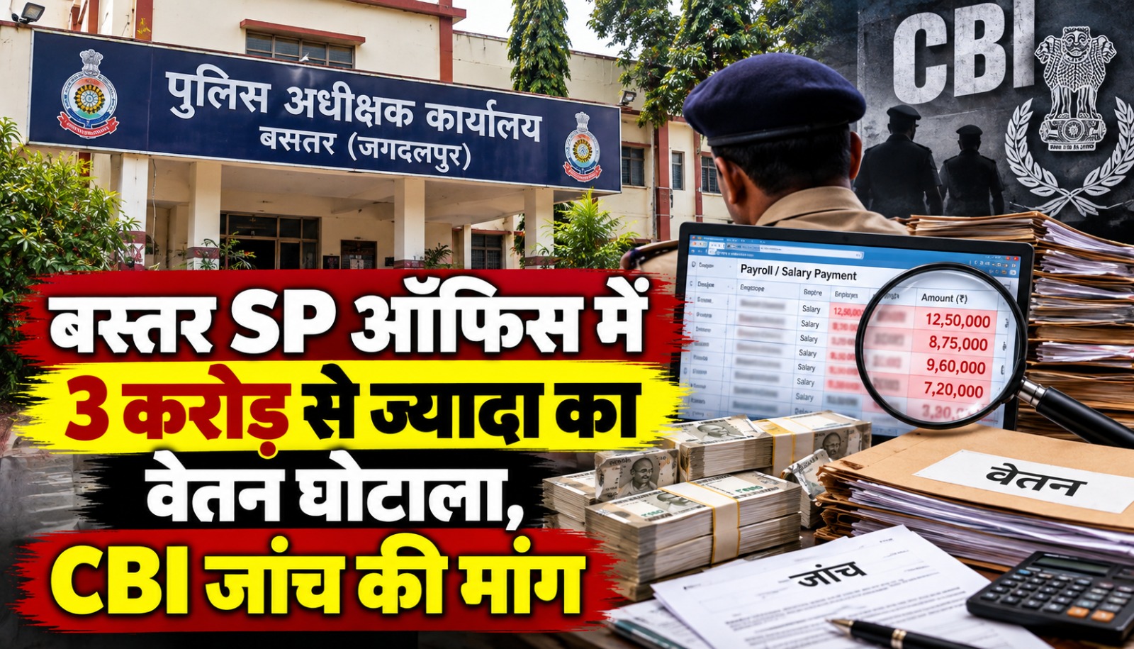 बस्तर पुलिस अधीक्षक कार्यालय में वेतन घोटाले के बाद वित्तीय रिकॉर्ड की जांच