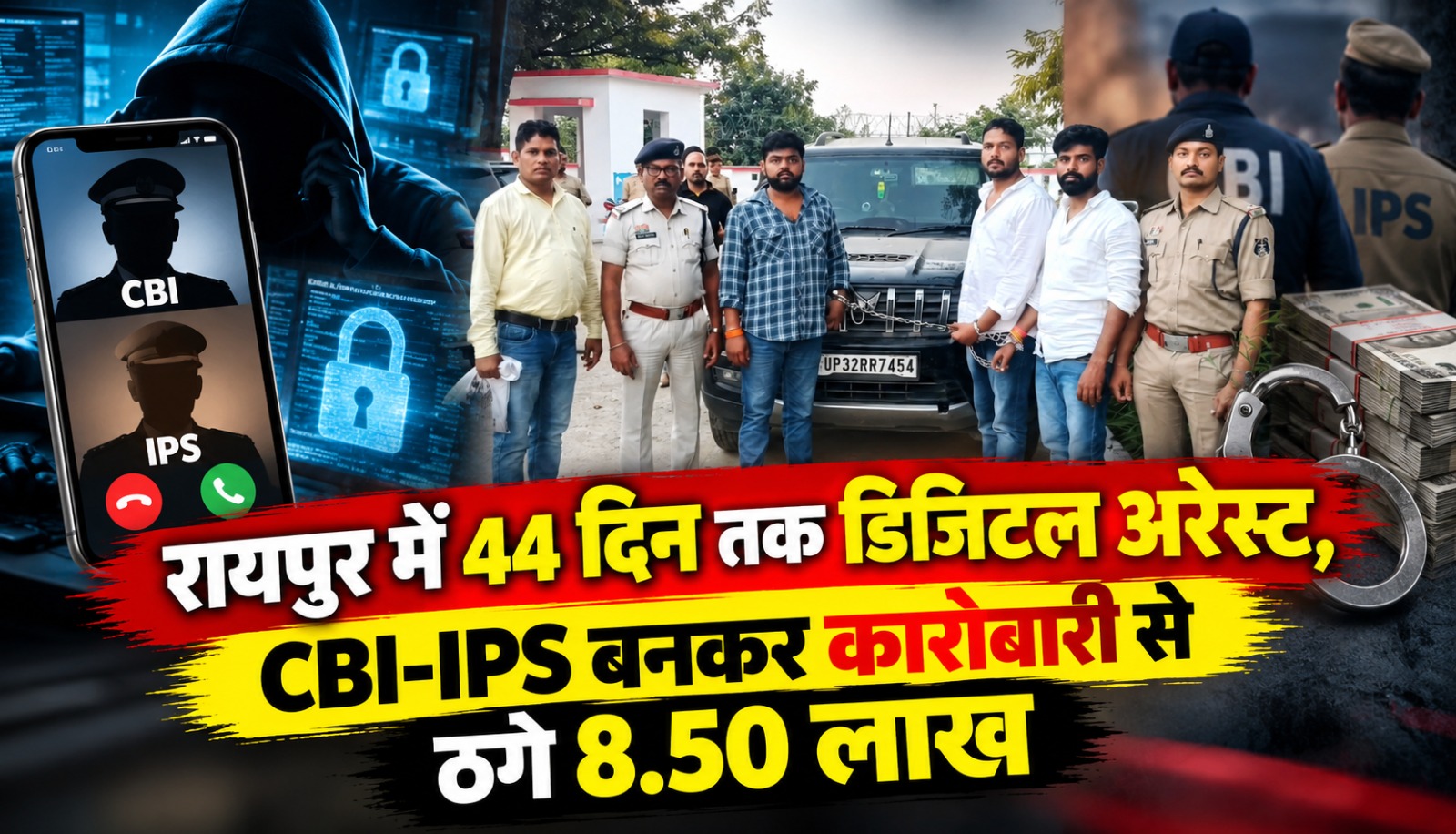 रायपुर में CBI और IPS अधिकारी बनकर डिजिटल अरेस्ट साइबर ठगी का मामला