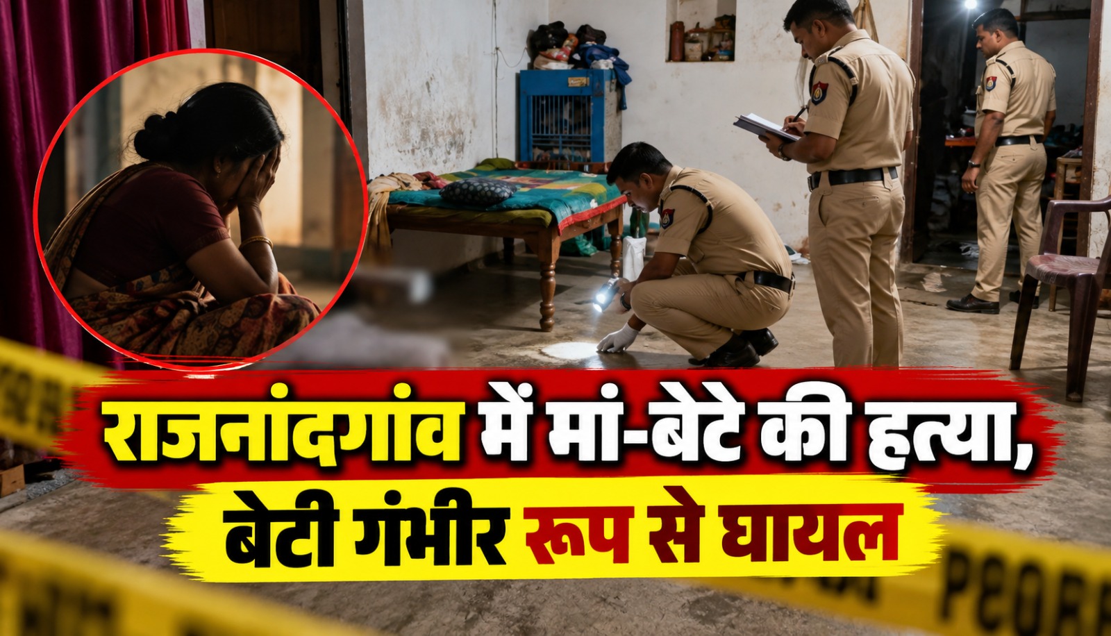छत्तीसगढ़ के राजनांदगांव जिले के चौथना गांव में मां-बेटे की हत्या और बेटी के घायल होने की घटना