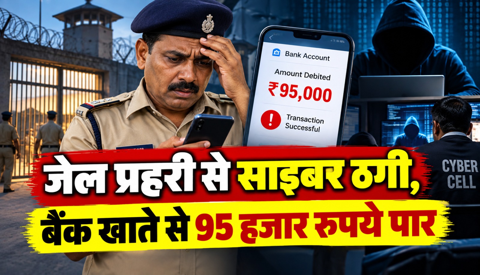 रायपुर में जेल प्रहरी के बैंक खाते से साइबर ठगी के जरिए 95 हजार रुपये ट्रांसफर