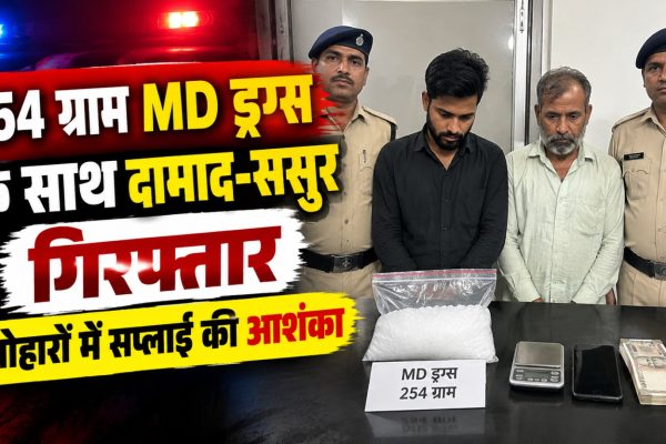 इंदौर में MD ड्रग्स तस्करी के मामले में क्राइम ब्रांच की कार्रवाई का प्रतीकात्मक दृश्य
