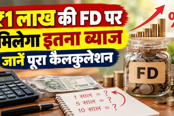 FD Interest Calculator से 1 लाख रुपये की 10 साल की FD का ब्याज और मैच्योरिटी कैलकुलेशन