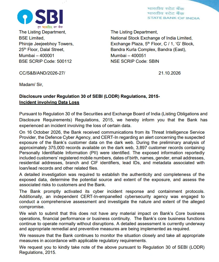 SBI Data Leak