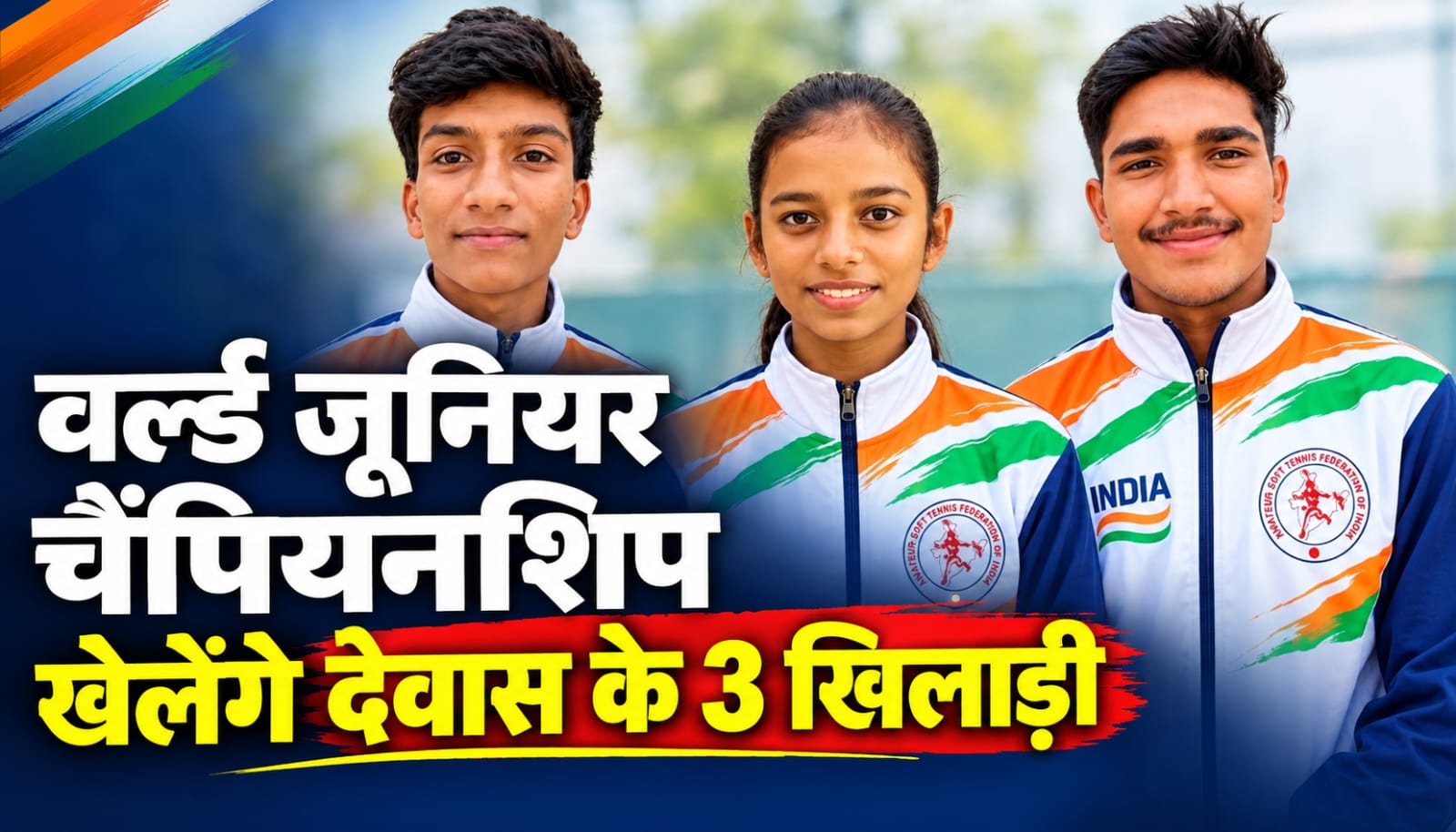 देवास के सॉफ्ट टेनिस खिलाड़ी अनुष्का दवंडे, आदित्य बालोदिया और निपुण सांगते का वर्ल्ड जूनियर सॉफ्ट टेनिस चैंपियनशिप के लिए भारतीय टीम में चयन