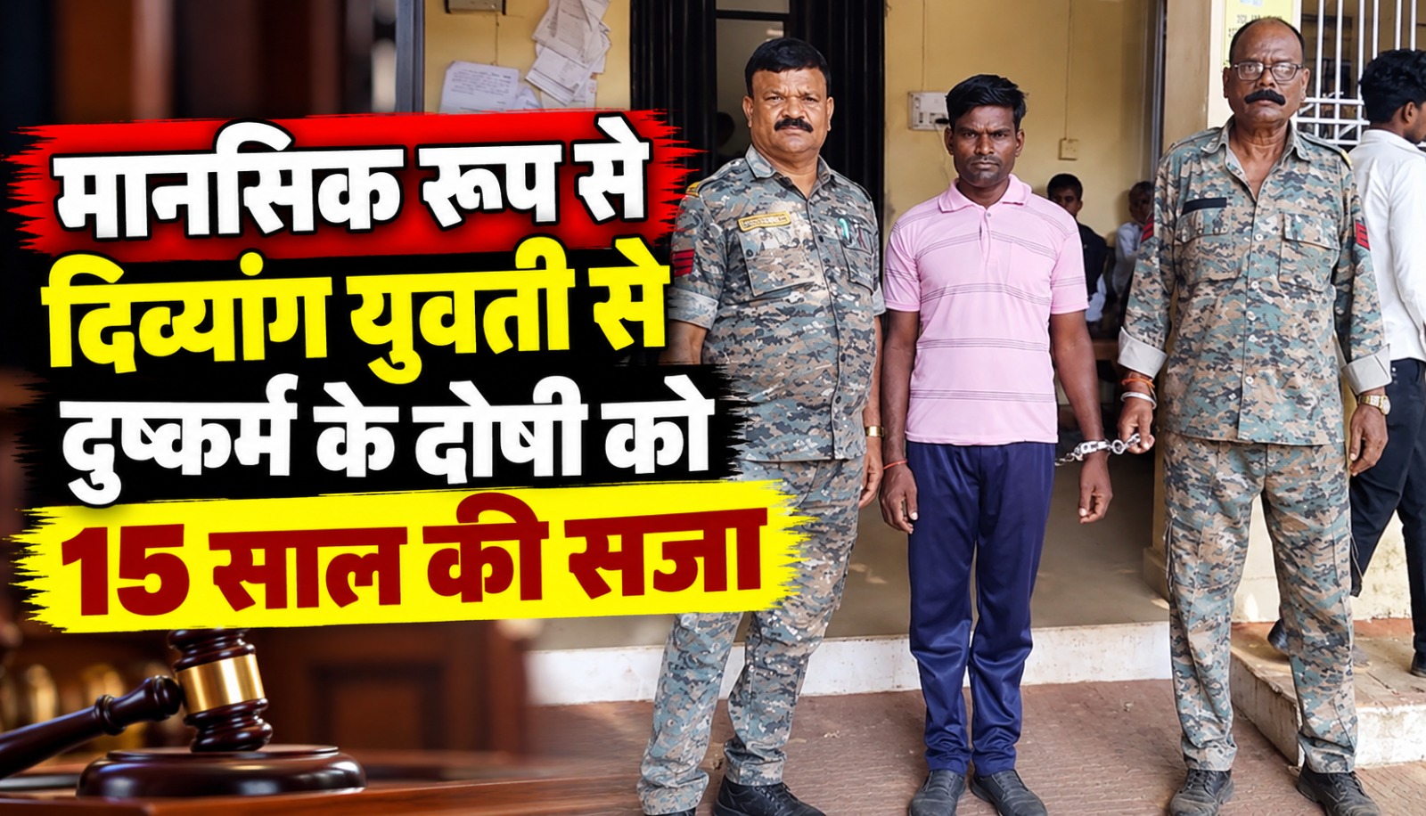 बालाघाट में मानसिक रूप से दिव्यांग युवती से दुष्कर्म के मामले में सत्र न्यायालय द्वारा दोषी को 15 साल के सश्रम कारावास की सजा सुनाए जाने की खबर।