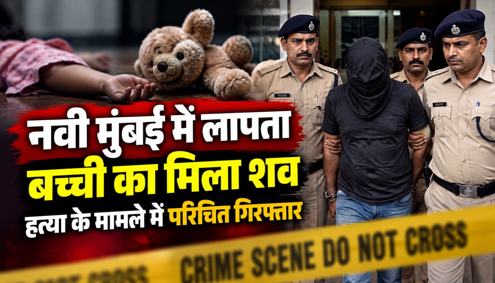 नवी मुंबई के तुर्भे क्षेत्र में बच्ची की हत्या के मामले की जांच करती पुलिस