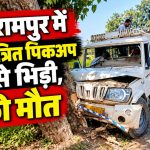 बलरामपुर के करौंधा में पेड़ से टकराई पिकअप के सड़क हादसे की तस्वीर