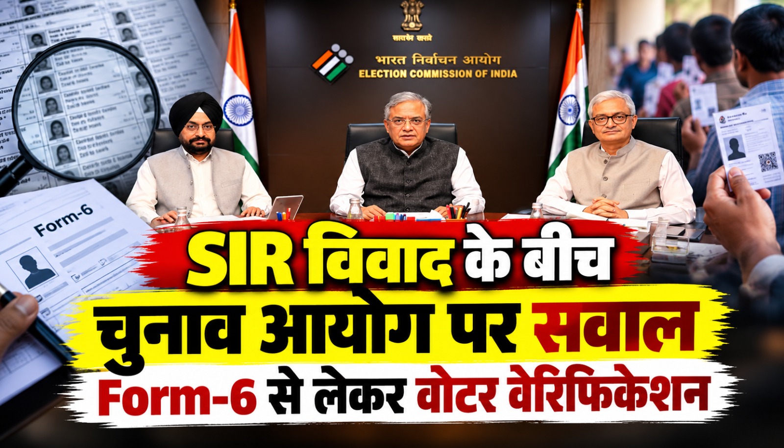 मतदाता सूची के विशेष गहन पुनरीक्षण SIR को लेकर चुनाव आयोग, Form-6 विवाद और वोटर वेरिफिकेशन से जुड़ी खबर