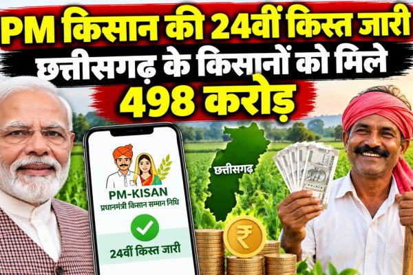 रायपुर में पीएम किसान उत्सव दिवस कार्यक्रम के दौरान मुख्यमंत्री विष्णु देव साय और किसान